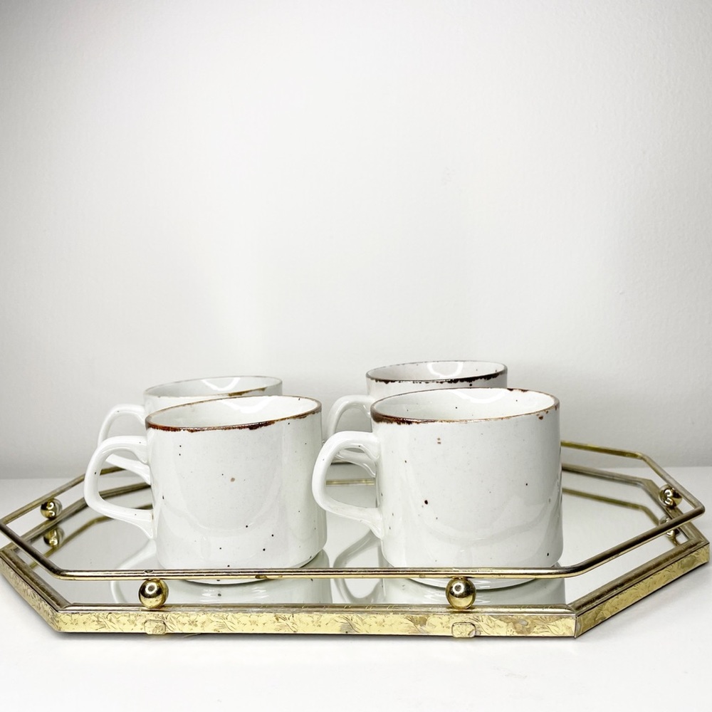 Set of 4 Brown Speckle Mini Mugs - Picture 1 of 16